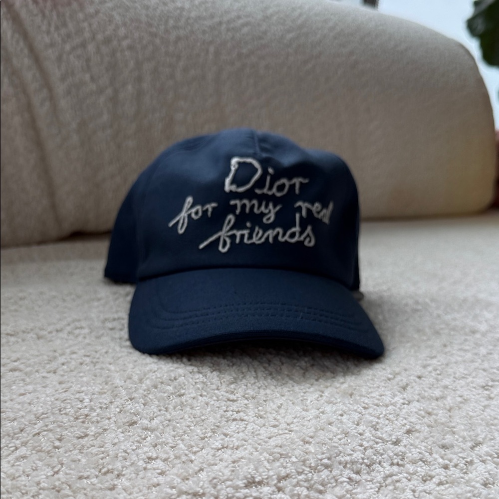 Dior Dark Blue Embroidered Cap